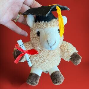 Vtg Dan Dee Graduation 6" Plush Key Chain Tassle Light Academia Cottage Farm